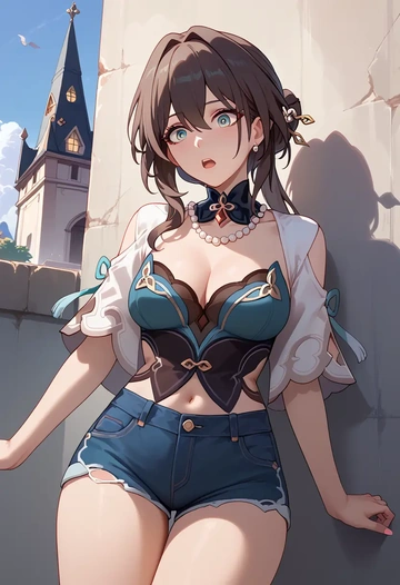 star rail,ruan mei,shorts,sexy  - AI generated anime art